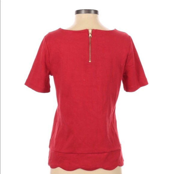 Talbots size small red scallop hem top - Picture 2 of 3